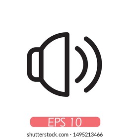 Sound icon, Sound icon vector, in trendy flat style isolated on white background. Sound icon image, Sound icon illustration. EPS10, Premium.