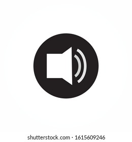 Sound icon vector, in trendy flat style isolated on black background.
