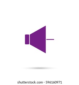 sound Icon Vector. Violet icon and gray shadow 