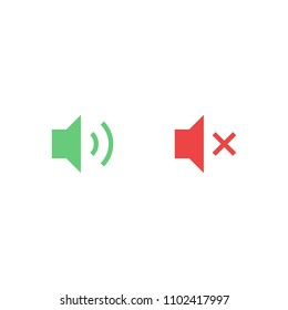 Sound icon. Vector volume indicator. Two element for design mobile app or website. Volume and speaker symbol