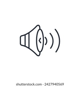 Icono de sonido. vector.Trazo editable.signo de estilo lineal para el uso de diseño web,logo.Ilustración de símbolo.