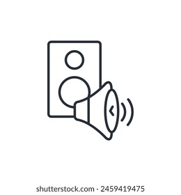 sound icon. vector.Editable stroke.linear style sign for use web design,logo.Symbol illustration.