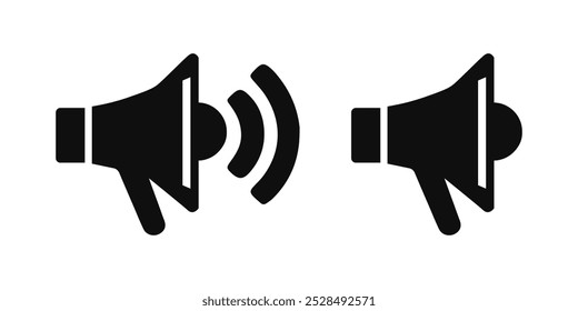 Sound icon, volume symbol, speaker sign, isolated in white background