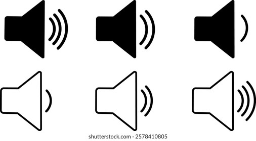 Sound icon, volume symbol, speaker sign, audio volume, icon vector illustration