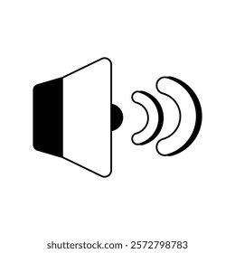 sound icon with white background vector stock illustration