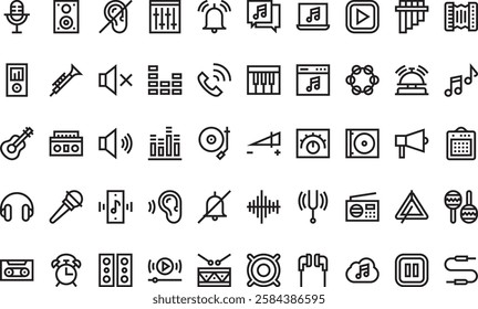 Sound icons High-Quality Vector Icons Collection with Editable Stroke. Ideal for Professional and Creative Projects.