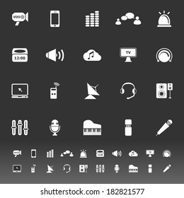 Sound icons on gray background, stock vector
