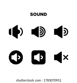Sound icons set vector illustration template on a white background