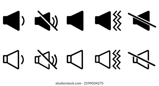 Sound icons set. Vector Illustration. Volume icon set. Speaker icon. Sound icon