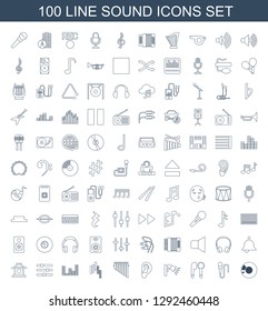 sound icons. Trendy 100 sound icons. Contain icons such as disc, microphone, megaphone, ear, harmonica, control panel, equalizer, slider, gong. sound icon for web and mobile.