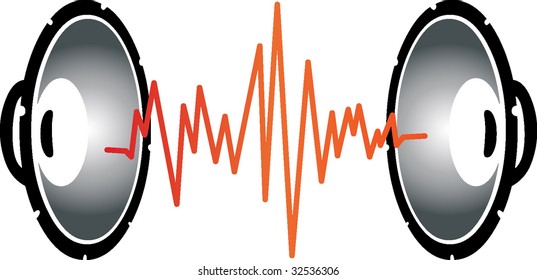sound illustration with sound columns and wave