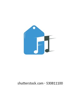 Sound Label Vector Logo Design Element