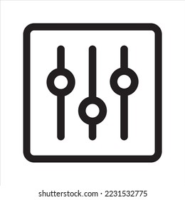 Sound level control icon. Sound adjustment vertical icon. Vector and glyph
