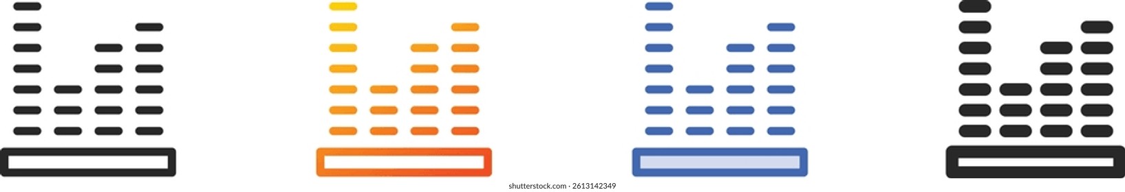 sound level icon.Thin Linear, Gradient, Blue Stroke and bold Style Design Isolated On White Background