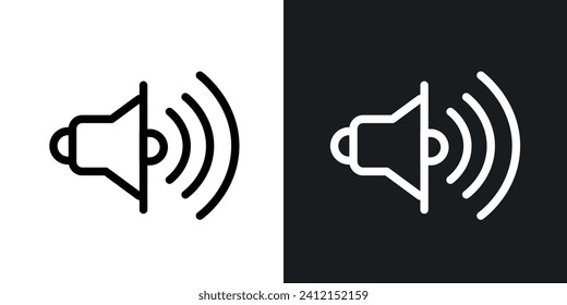 Sound Level line icon. Volume control and silence mode icon in black and white color.