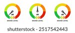 Sound level meter icon with decibel (dB) scale in a multicolored gauge style. Ideal for audio, volume, or noise measurement. Vector illustration