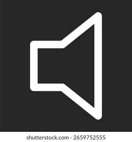 Lautstärke oder Lautsprechersymbol auf schwarzem Hintergrund
