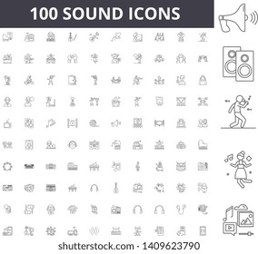 Sound line icons, signs, vector set, outline illustration concept 