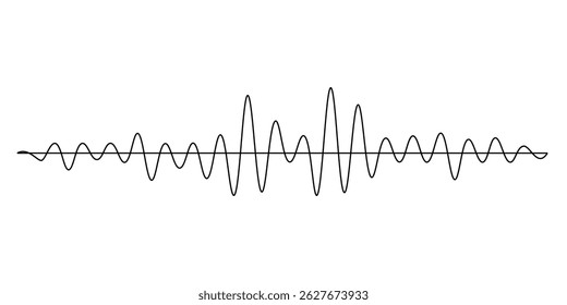 Sound line wave music audio icon one art voice continuous hand. Wave podcast line sound soundwave noise sketch drawn drawing doodle outline recording frequency vocal waveform microphone background