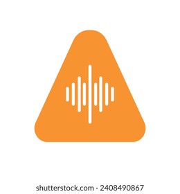 Logotipo de sonido combinado con la letra A plantilla de vector