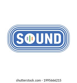 sound logo on blue background. sound logo