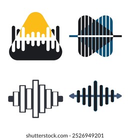 Ilustración de Plantilla de icono de Vector de logotipo de sonido