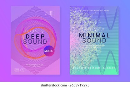 Sound Magazine. Dance Flyer. Electronic Radio Invitation. Pink Fest Poster. Trance Cover. Discotheque Festival Template. Blue Edm Event. Violet Sound Magazine