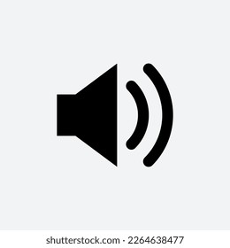 Symbol für mittlere Lautstärke. Vektorgrafik. Unterschreiben. Symbol. Button. Element. Silhouette. Einzeln auf weißem Hintergrund.