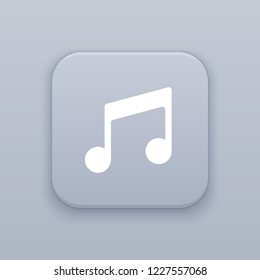 Sound, Melody, gray vector button with white icon on gray background