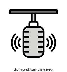 sound mic related to music vector in editable stroke