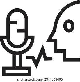 Sound Mic Voice Outline Icon