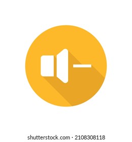 Sound minus flat icon with shadow