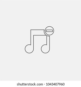 sound minus vector line icon