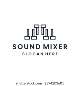 sound mixer business logo design vector template.