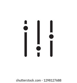 Sound mixer console, dj equipment slider buttons vector illustration - Vector