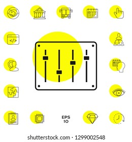 Sound mixer console icon. Graphic elements for your design