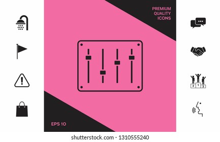 Sound mixer console icon. Graphic elements for your design