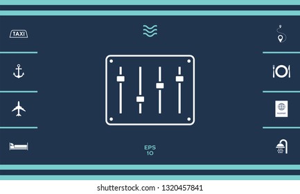Sound mixer console icon. Graphic elements for your design