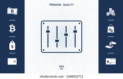 Sound mixer console icon. Graphic elements for your design