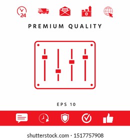 Sound mixer console icon. Graphic elements for your design