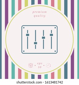 Sound mixer console icon. Graphic elements for your design