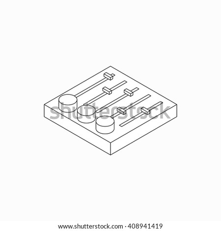 Sound mixer console icon, isometric 3d style