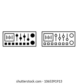 Sound Mixer Console Icon, Vector Illustration, Icon In A Flat And Linear Style