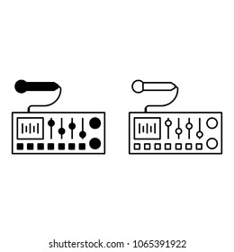 Sound mixer console icon, vector illustration, icon in a flat and linear style