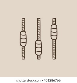 Sound mixer console sketch icon.