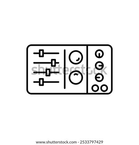 Sound Mixer Console vector icon. simple flat black linear illustration for web and app..eps