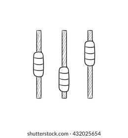 Sound mixer console vector sketch icon isolated on background. Hand drawn Sound mixer console icon. Sound mixer console sketch icon for infographic, website or app.
