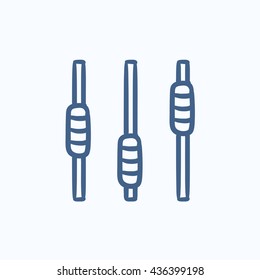 Sound-Mixer-Konsole, Vektorgrafik Symbol einzeln auf Hintergrund. Handgezeichnetes Sound-Mixer-Symbol. Sound Mixer Console Sketch Symbol für Infografik, Website oder App.