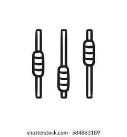 Sound mixer console vector sketch icon isolated on background. Hand drawn Sound mixer console icon. Sound mixer console sketch icon for infographic, website or app.