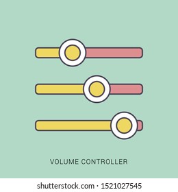Sound mixer controller. Vector sound mixer. solid color with outline concept.